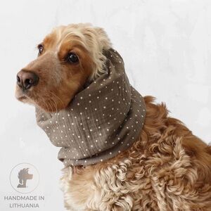 Cotton (Muslin) Dog Snood in Cacao Dots